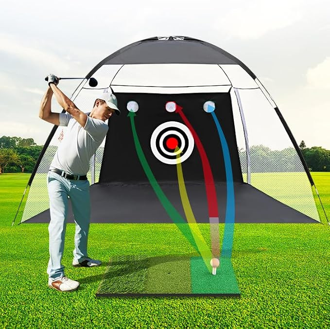 Golf Practice Net with Target, 10 * 6.5FT Indoor Outdoor Golf Training Aid, Portable Golf Hitting... | Amazon (US)