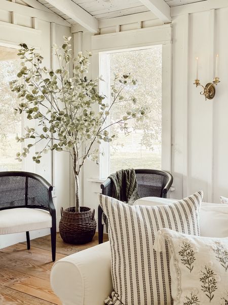 Adding some Spring touches to the living room and loving this Eucalyptus tree! #fauxplants #springrefresh #springdecorating 

#LTKSeasonal #LTKhome