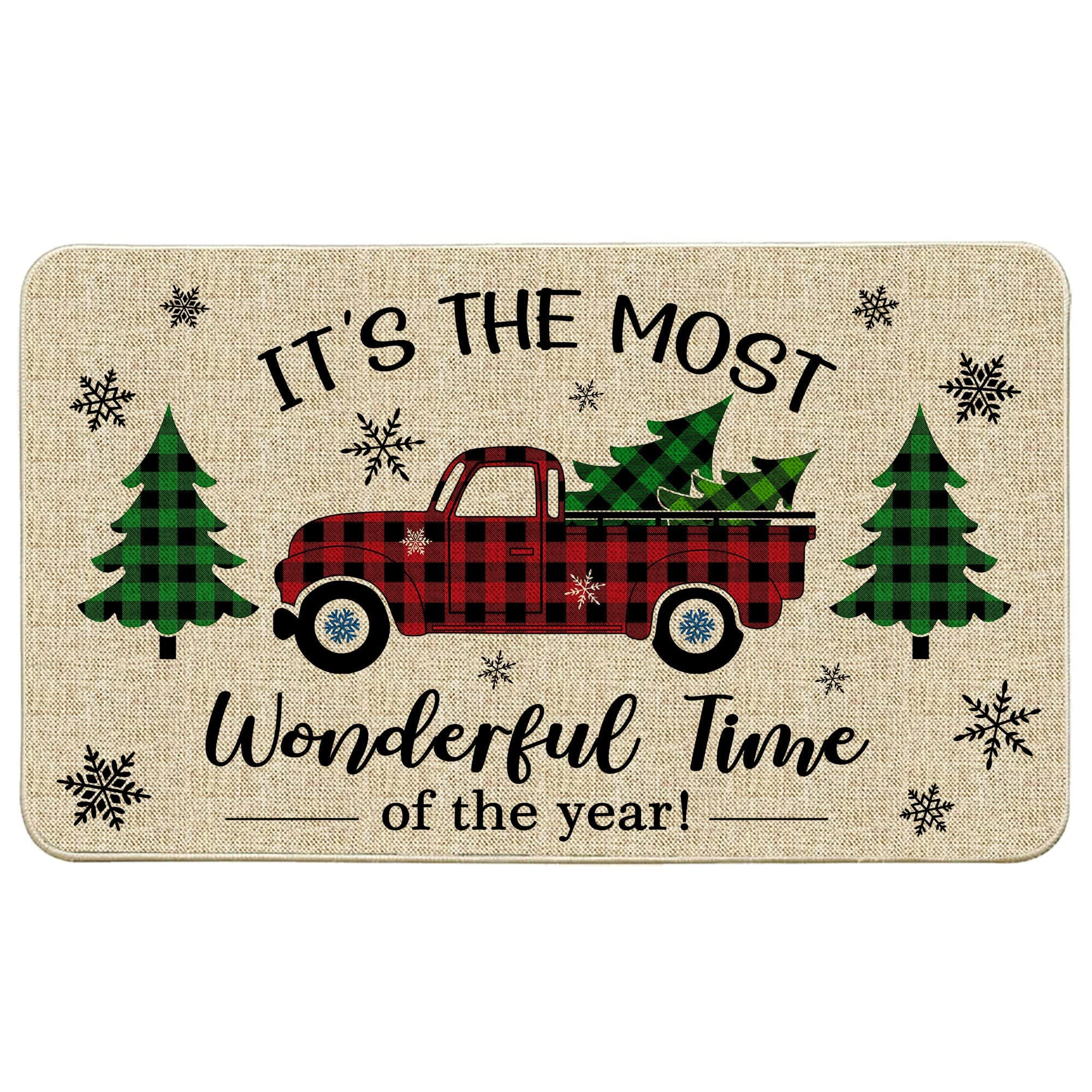 Hexagram Christmas Doormat 17x29 Inch, Christmas Door Mat for Front Door, Truck Welcome Mats Rug ... | Amazon (US)