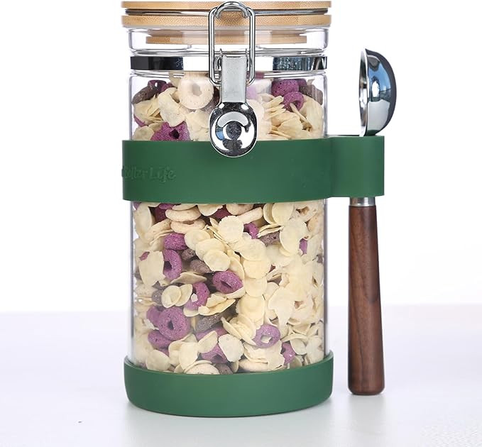 KKC Airtight Coffee Canister, Glass Coffee Bean Storage Contaienr with Silicon Scoop Holder, Non-... | Amazon (US)