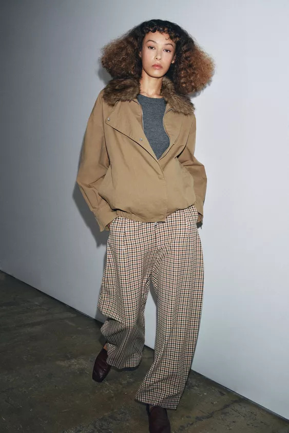 ZW COLLECTION FAUX FUR COLLAR BOMBER JACKET | Zara US