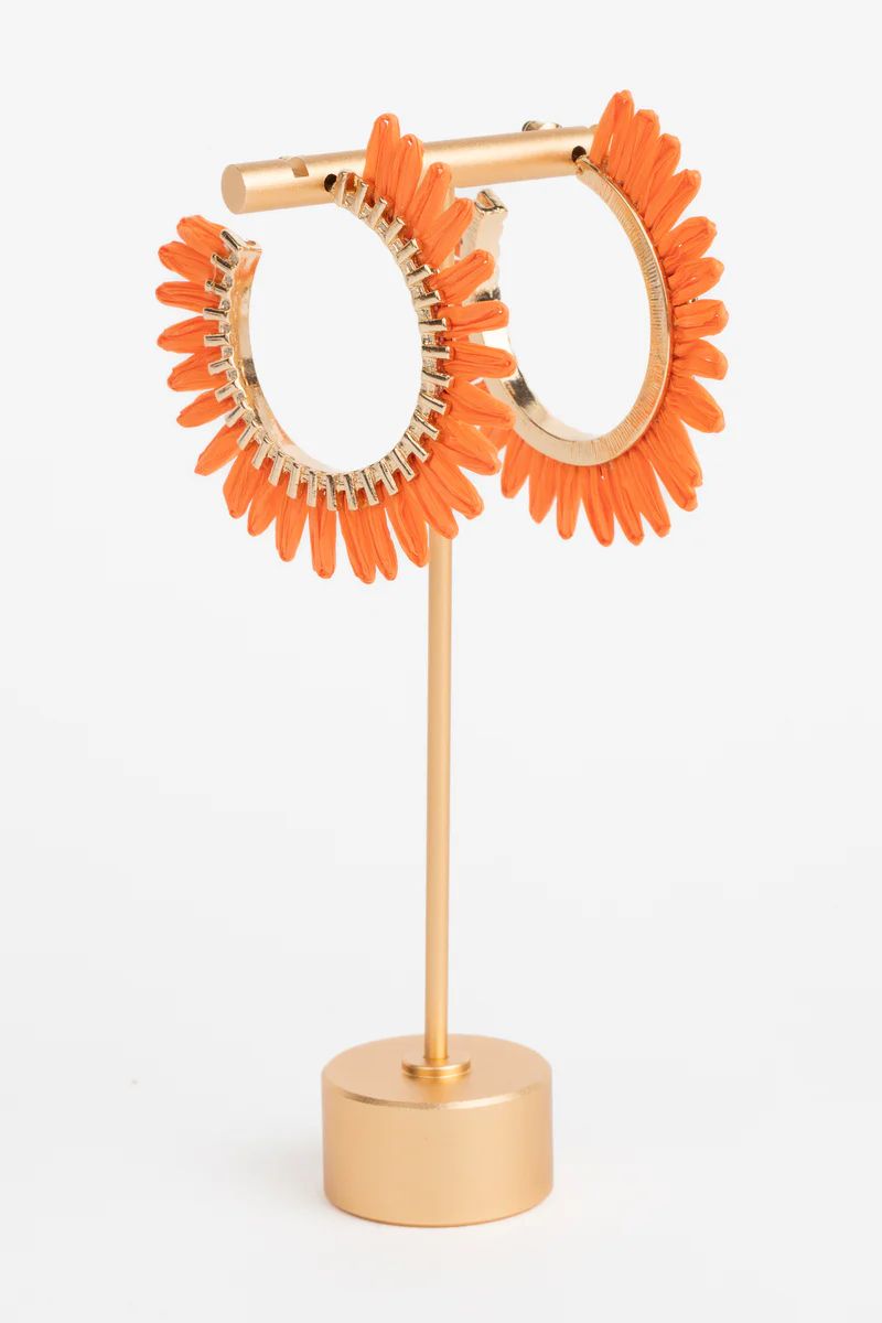 Betsy Hoop Earrings- Orange | Avara