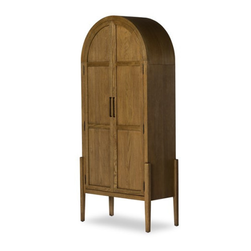 Four Hands Tolle Panel Door Cabinet Drifted Oak Solid | Gracious Style