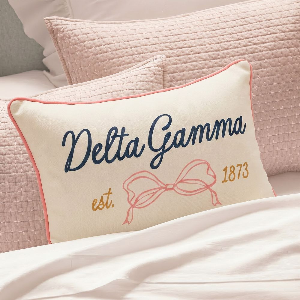 Sorority Bow Script Pillow | Pottery Barn Teen