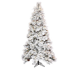 Vickerman 7.5' Flocked Atka Slim Artificial Chr istmas Tree WW | QVC