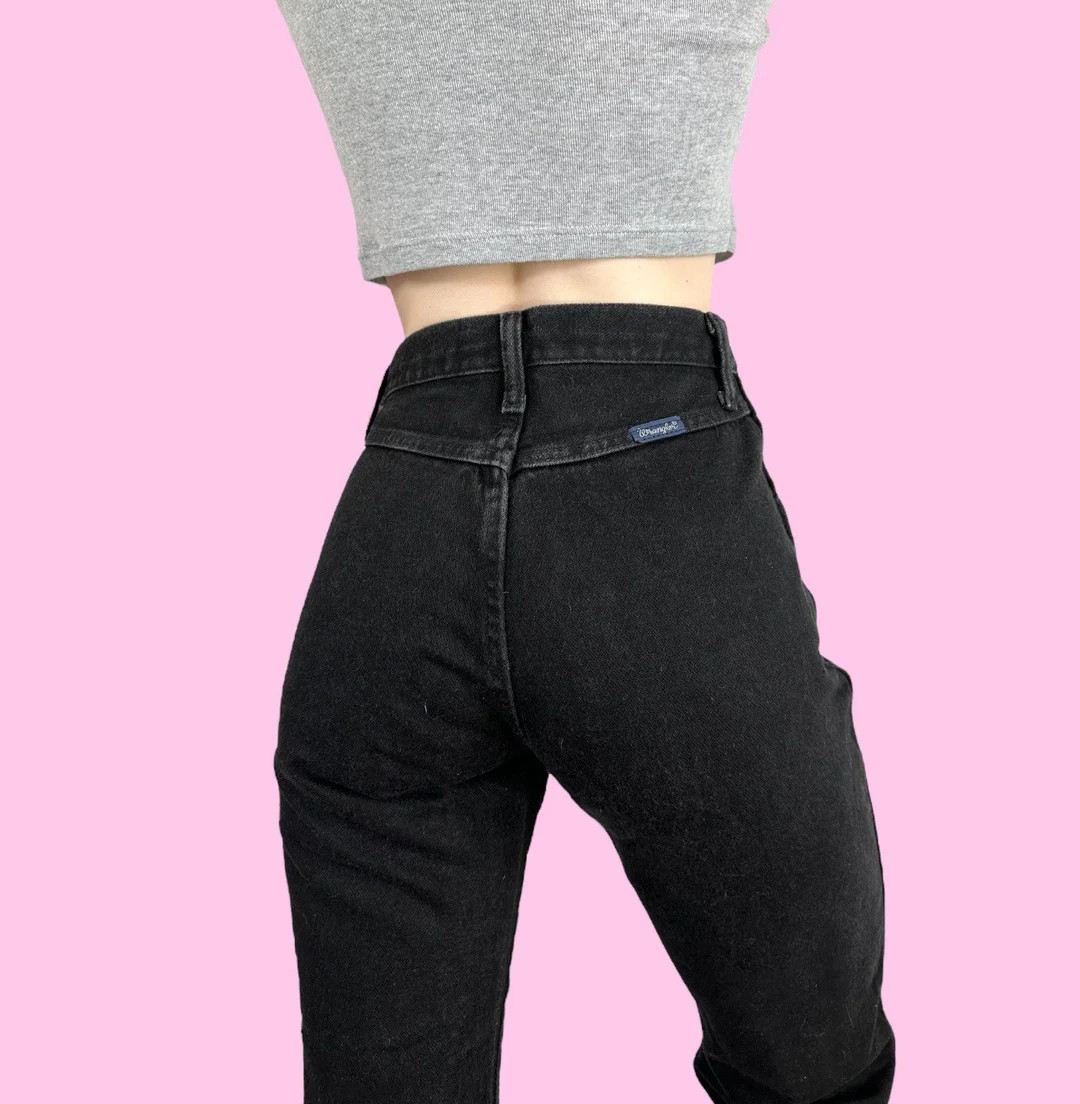Vintage 90s Black Wrangler Western Jeans W25 W26 | Etsy (US)