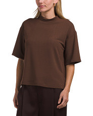 Short Sleeve French Terry Mock Neck Tee | Short Sleeve Tops | Marshalls | Marshalls