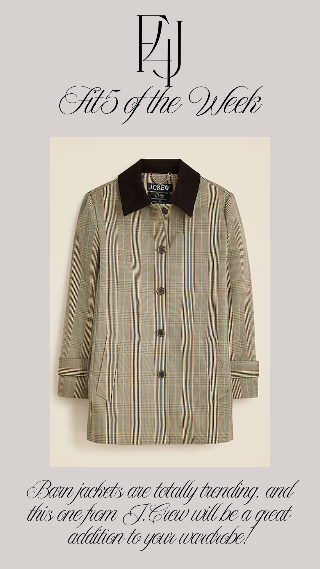 Barn jackets are totally trending, and this one from J.Crew will be a great addition to your wardrobe. Currently 30% off!

Fit4Janine, Jackets, Fall Fashion 

 #LTKSeasonal #LTKSaleAlert #LTKStyleTip