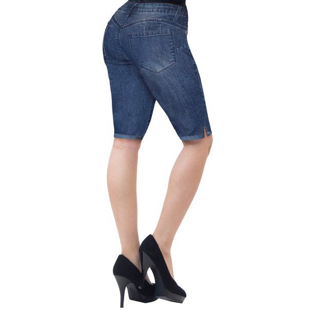 Hybrid & company - HyBrid & Company Womens 11.5 inch Inseam Butt Lift Stretch Bermuda Shorts, B37... | Walmart (US)