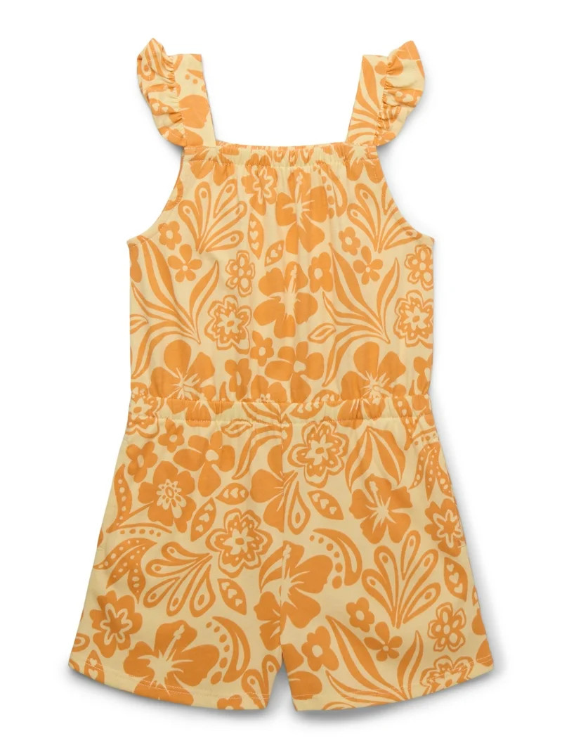 Wonder Nation Printed Flutter Sleeve Romper, Sizes 12M-5T | Walmart (US)