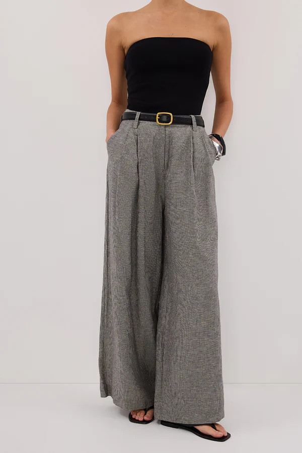 ELIAS CHARCOAL LINEN BLEND PANT | DISSH