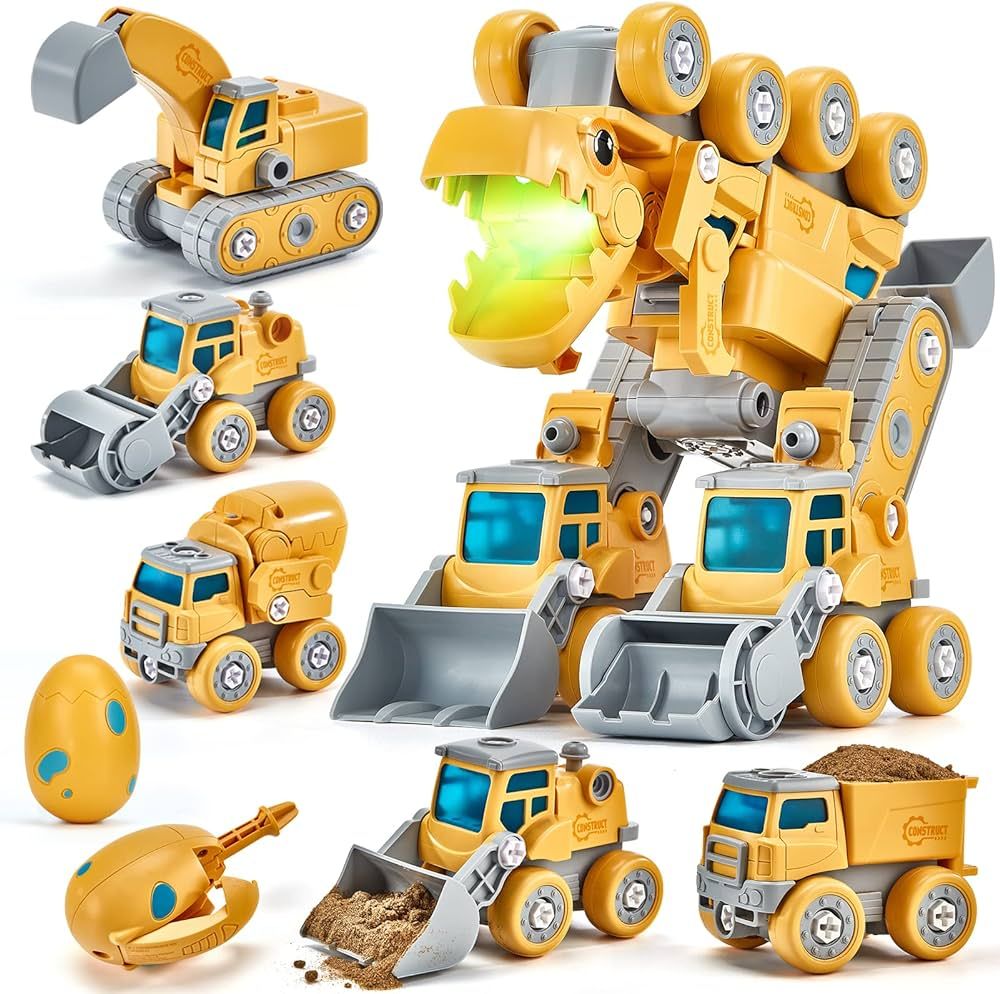 Amazon.com: Toys for 5+ Year Old Boys - Take Apart Dinosaur Kids Toys Construction Vehicles 5 in ... | Amazon (US)