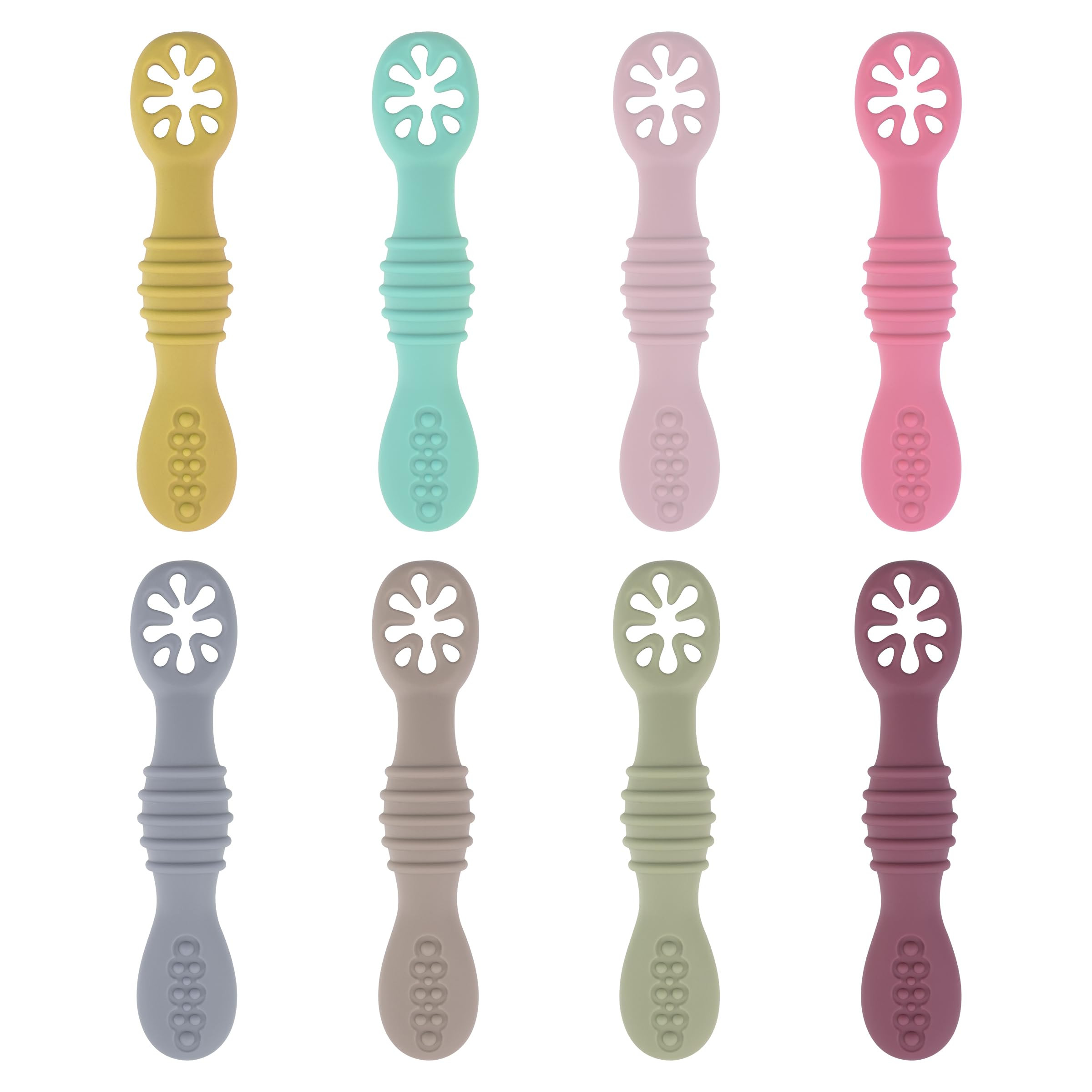 8 Pcs Baby Led Weaning Utensils, First Stage Silicone Baby Spoon, Multicolor Baby Spoons Self Fee... | Amazon (US)