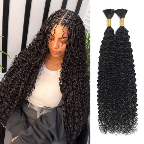 Human Braiding Hair For Boho Braids Human Curly Braiding Hair Bulk Human Hair For Braiding No Weft Human Hair Bundles For Braiding 100% Human Hair 1 Pack-2 Bundles 100g | Amazon (US)