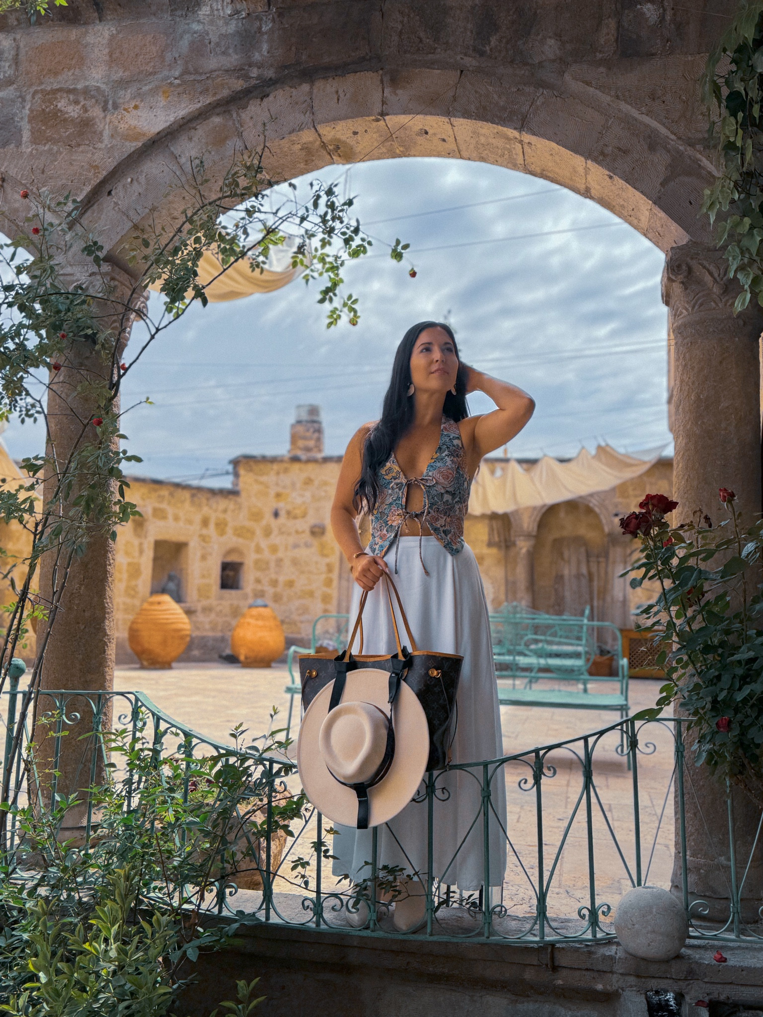 Such a versatile top! This vest can be styled for a western look or summers in Europe! Beautiful print, halter style around the neck, the front tie closure offers some adjustment. Size up for larger chest. 

TTS wearing a small 

#LTKStyleTip #LTKFestival #LTKTravel