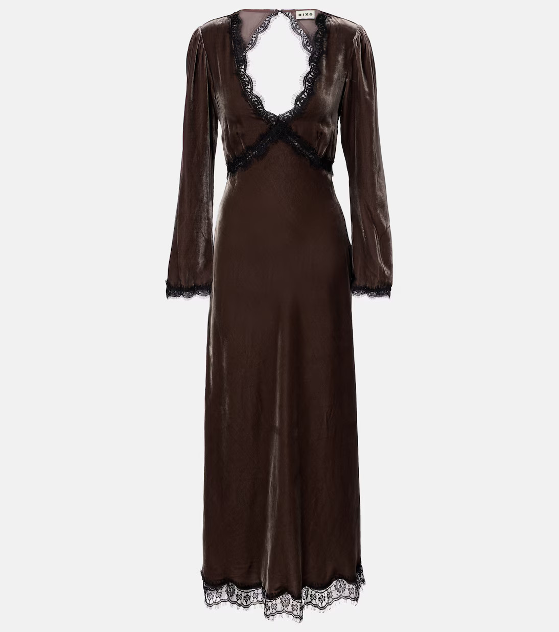 Alesha lace-trimmed velvet midi dress | Mytheresa (US/CA)