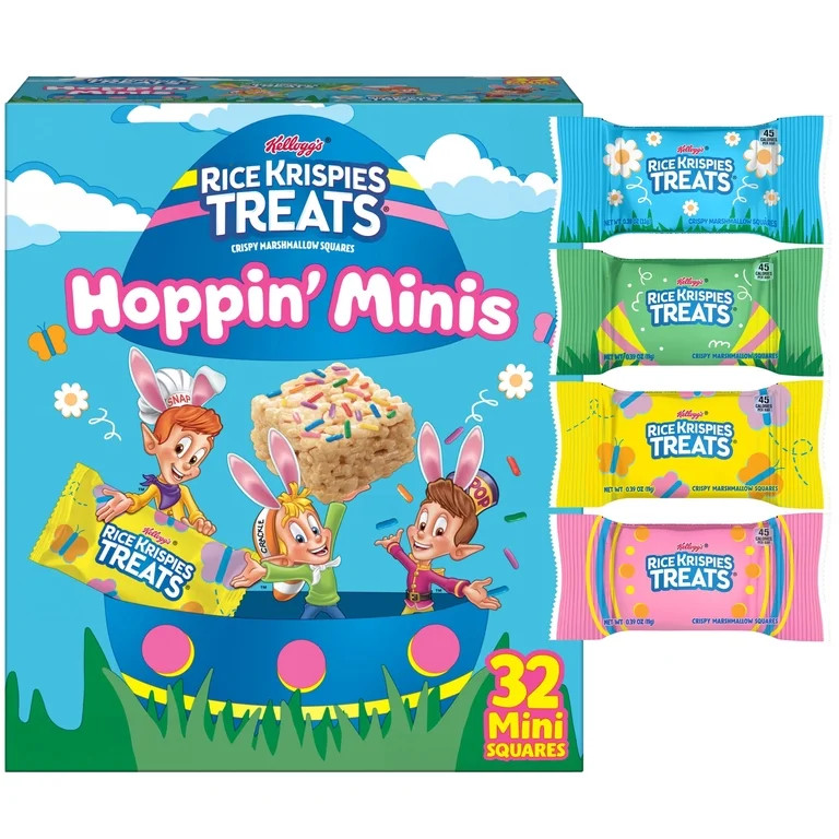Rice Krispies Treats Easter Minis with Colorful Sprinkles Crispy Mini Marshmallow Squares, 32 Cou... | Walmart (US)