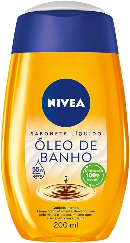 NIVEA Sabonete Líquido Óleo de Banho 200ml - Com 55% de óleos naturais, produz espuma cremosa ... | Amazon (BR)