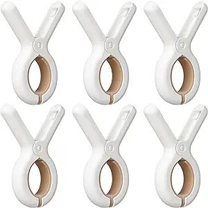 6 Pack Plastic Clothes Pins with Strong Anti-Rust Springs,Heavy Duty Beach Towel Clips,Laundry Cl... | Amazon (US)