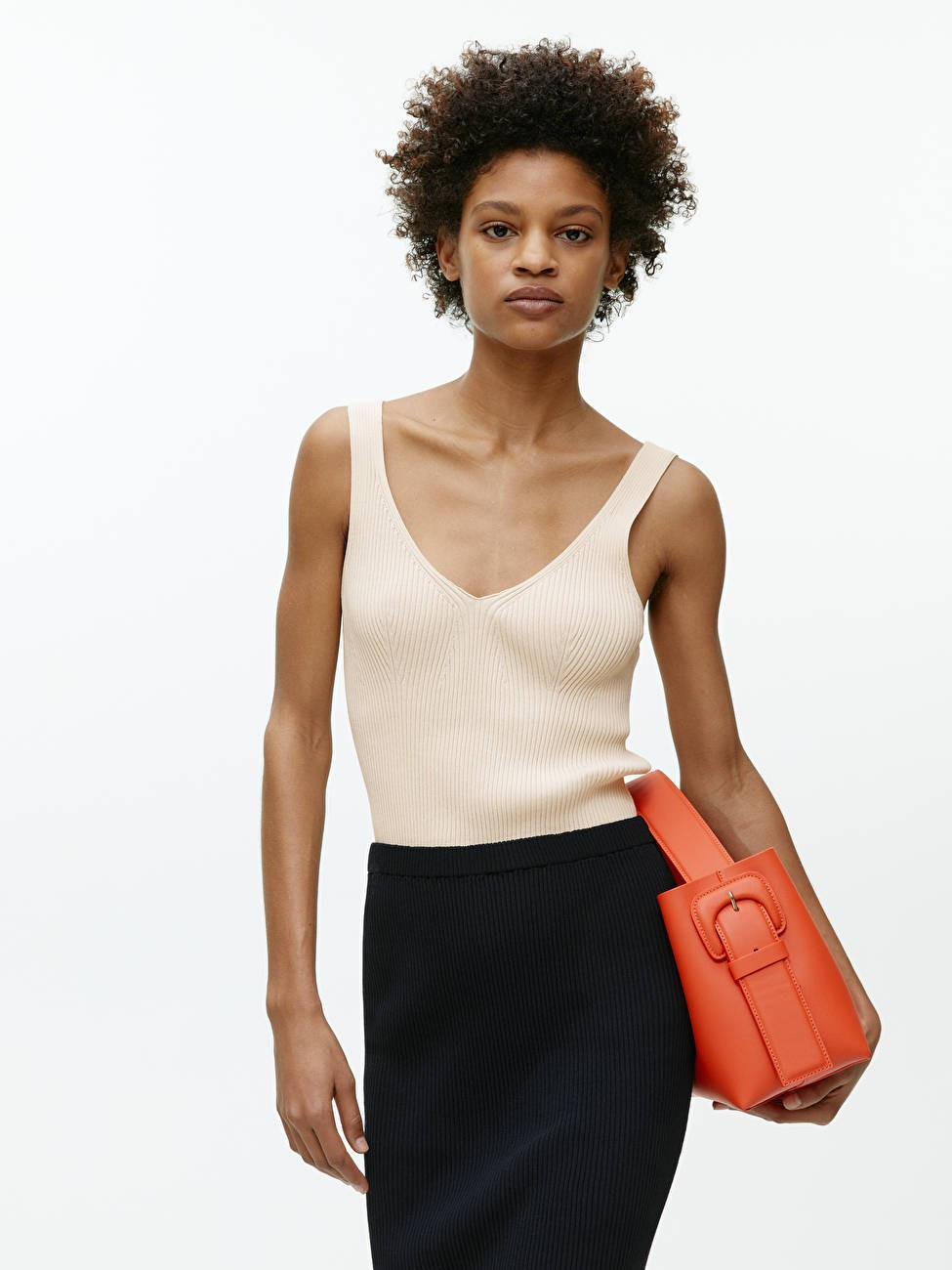 Rib-Knit Tank Top - Beige - ARKET WW | ARKET (US&UK)