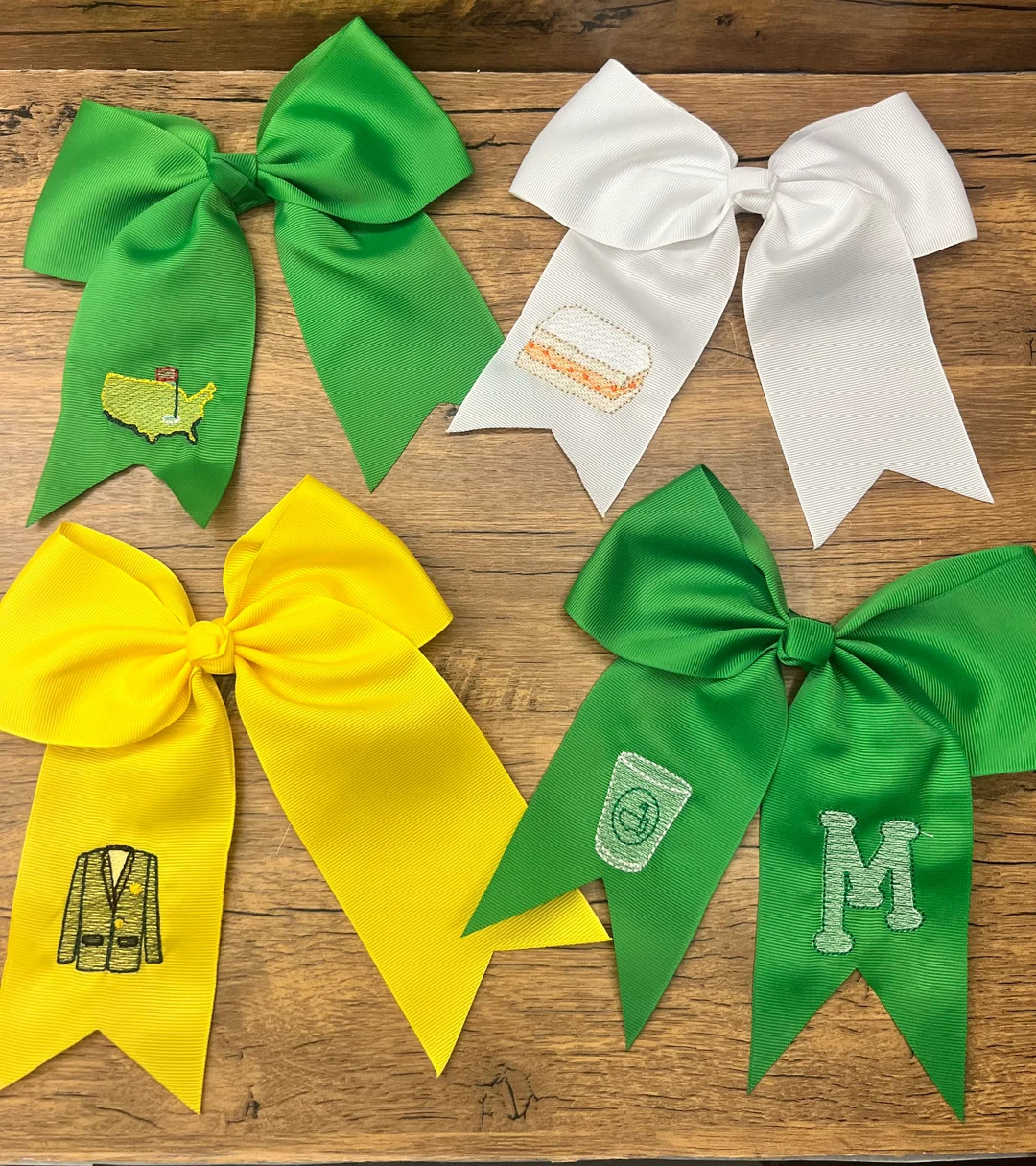 Custom Embroidered Hair Bows Golf Tournament Bows Custom Bows - Etsy | Etsy (US)