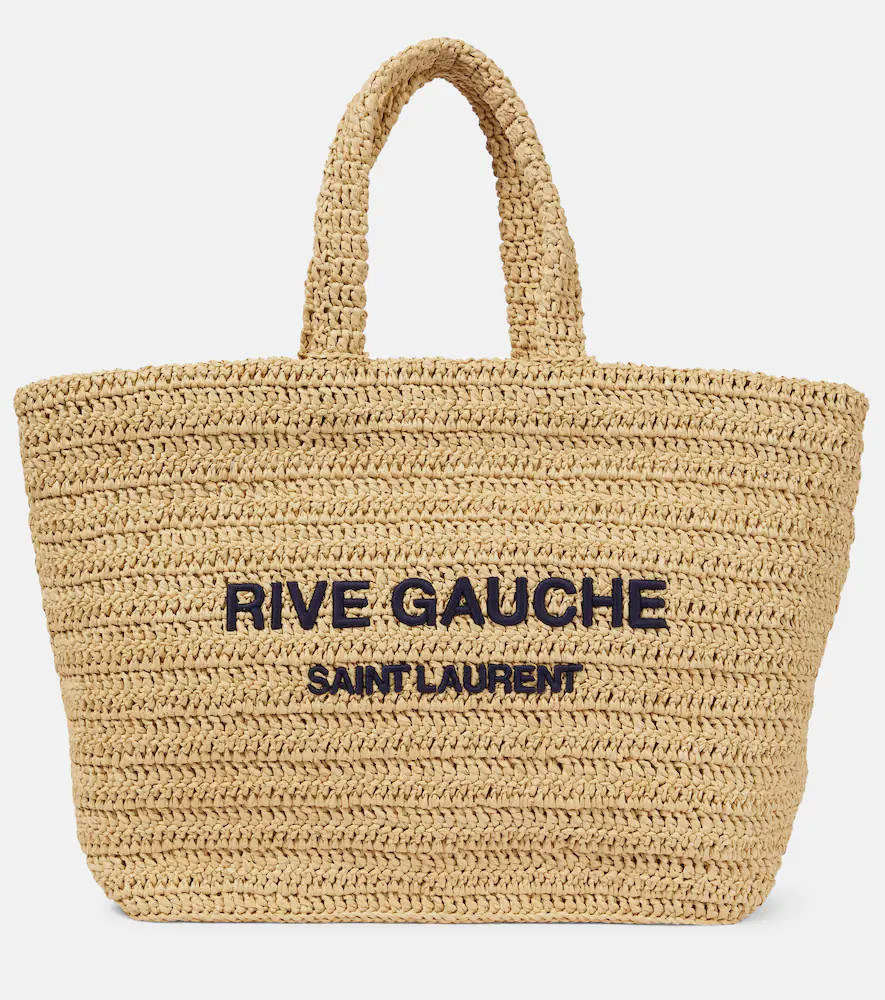Saint Laurent Rive Gauche raffia tote bag | Mytheresa (US/CA)