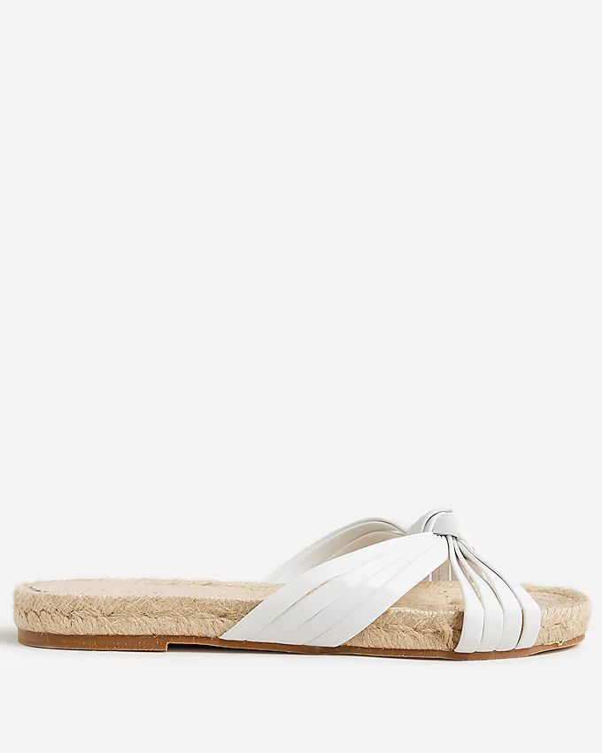 Made-in-Spain knotted espadrille slides in leather | J.Crew US