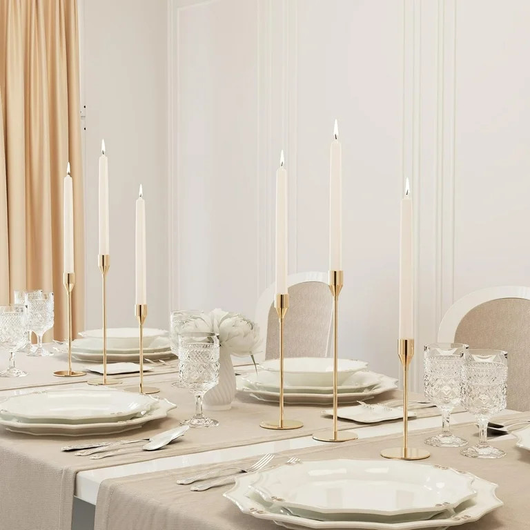 PYYAN-Gold Taper Candle Holders Set of 6, Metal Candlestick Holders for Table or Mantel Decor Cen... | Walmart (US)