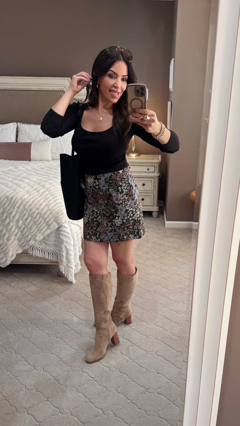 Filming for next week and had to bring this cute fit to you right away! This skirt is adorable!!! it will look really cute in the winter time with black tights and black tall boots as well. Perfect for the holidays. Grab it now before it’s gone!
#walmartstyle