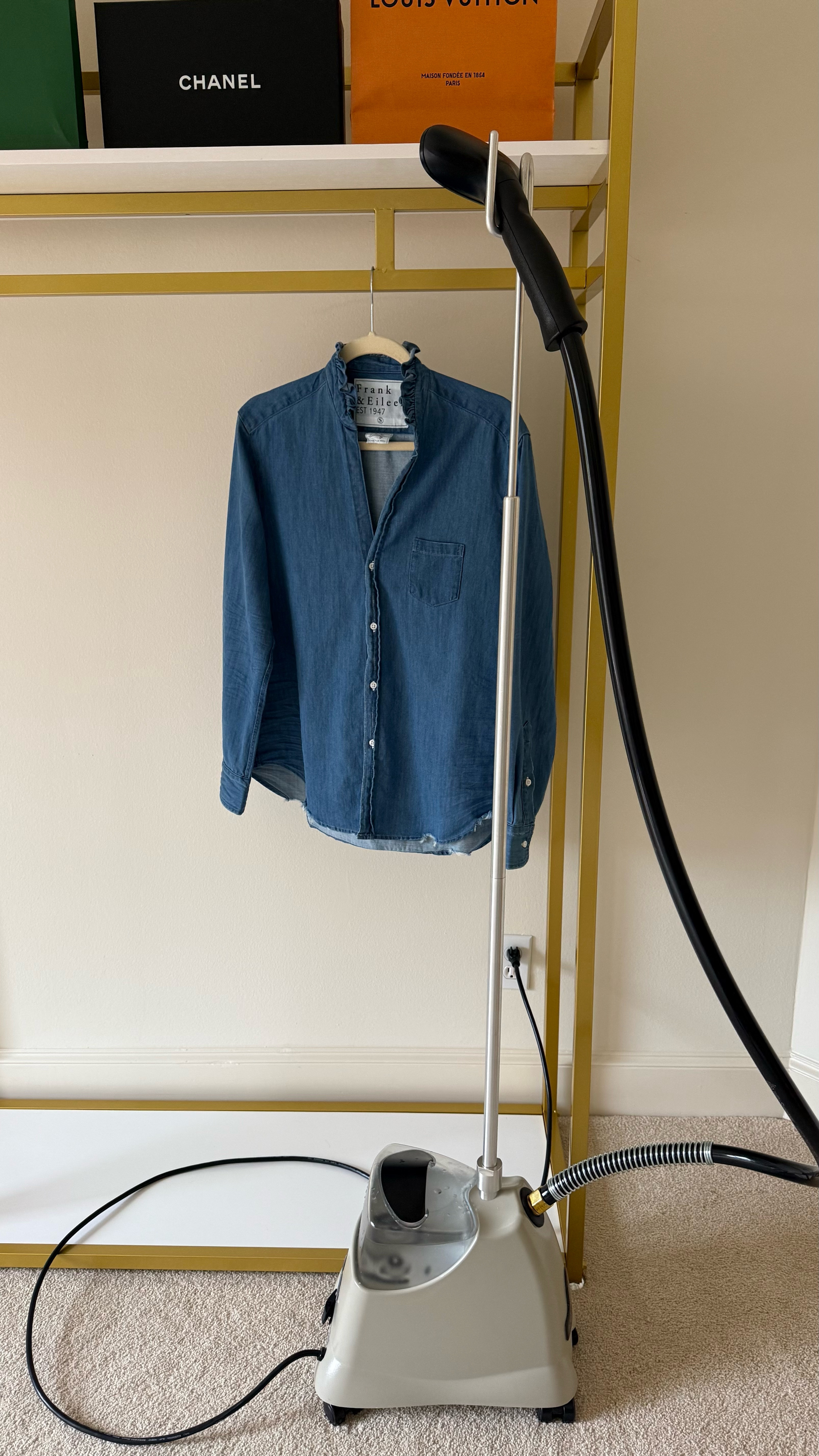 Got a new shirt in from Frank & Eileen. First step: Steam out the wrinkles 


#LTKStyleTip #LTKOver40 #LTKHome