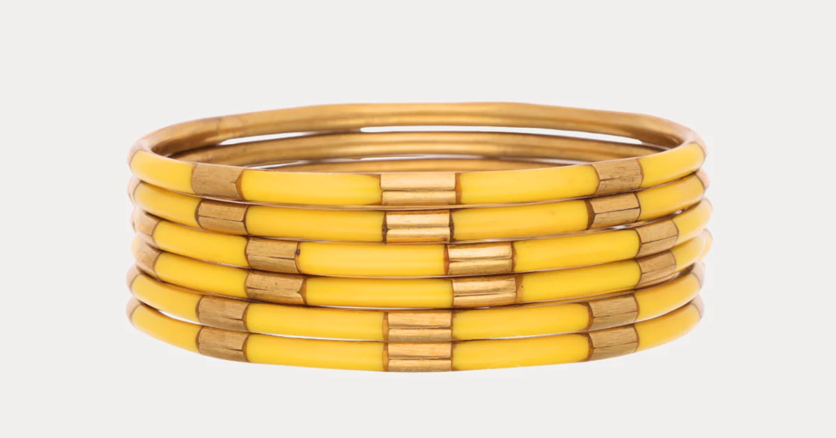 Yellow Veda Bangles - Set of 6 | BuDhaGirl