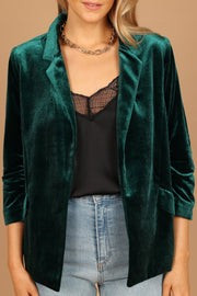 Vera Velvet Blazer - Green | Petal & Pup (US)