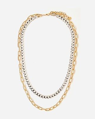 Tess + Tricia Silver & Gold Quinn Double Necklace | Express