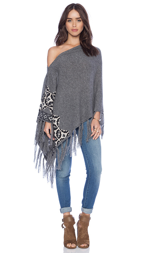 27 miles malibu Chumash Aztec Poncho in Gray | Revolve Clothing (Global)