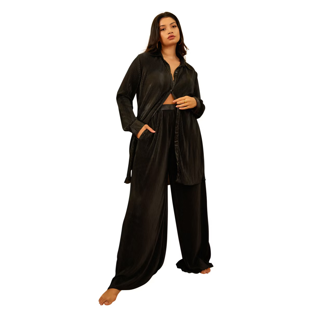 Rebdolls Women's Jamila Plisse Wide Leg Pants - Black | Target