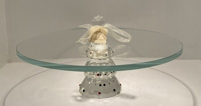 Vidali Collection Crystal Pedestal Christmas Tree Thick Glass Cake Stand Rare!  | eBay | eBay US