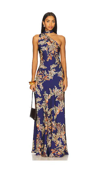Bias Maxi Dress With Sash in Midnight Blue | Revolve Clothing (Global)