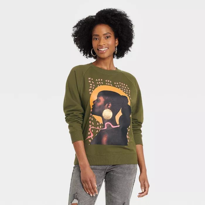 Black History Month Women's We Are The Future Graphic Sweatshirt - Green | Target