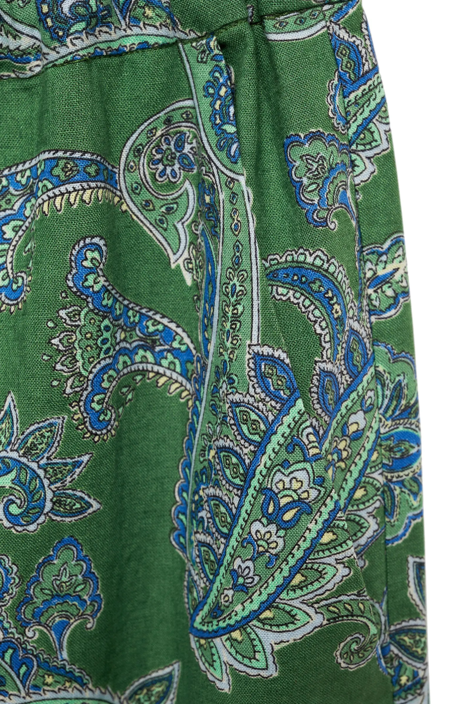 MANGO Paisley Linen Blend Drawstring Pants | Nordstrom | Nordstrom