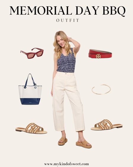 I love this white, barrel leg pant and navy top from Evereve! Paired with red sunglasses and a blue accented bag from Shopbop, you’ll be ready for your Memorial Day BBQ. 

#LTKParties #LTKSeasonal #LTKStyleTip