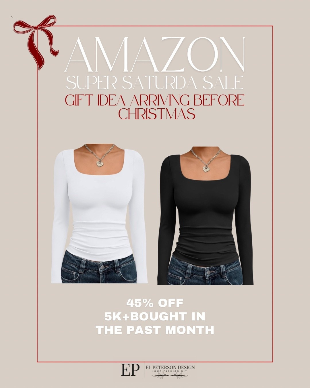 Amazon 
Super Sat Deals Arriving before Christmas 
Tops 

#LTKFindsUnder50 #LTKFindsUnder100 #LTKSaleAlert