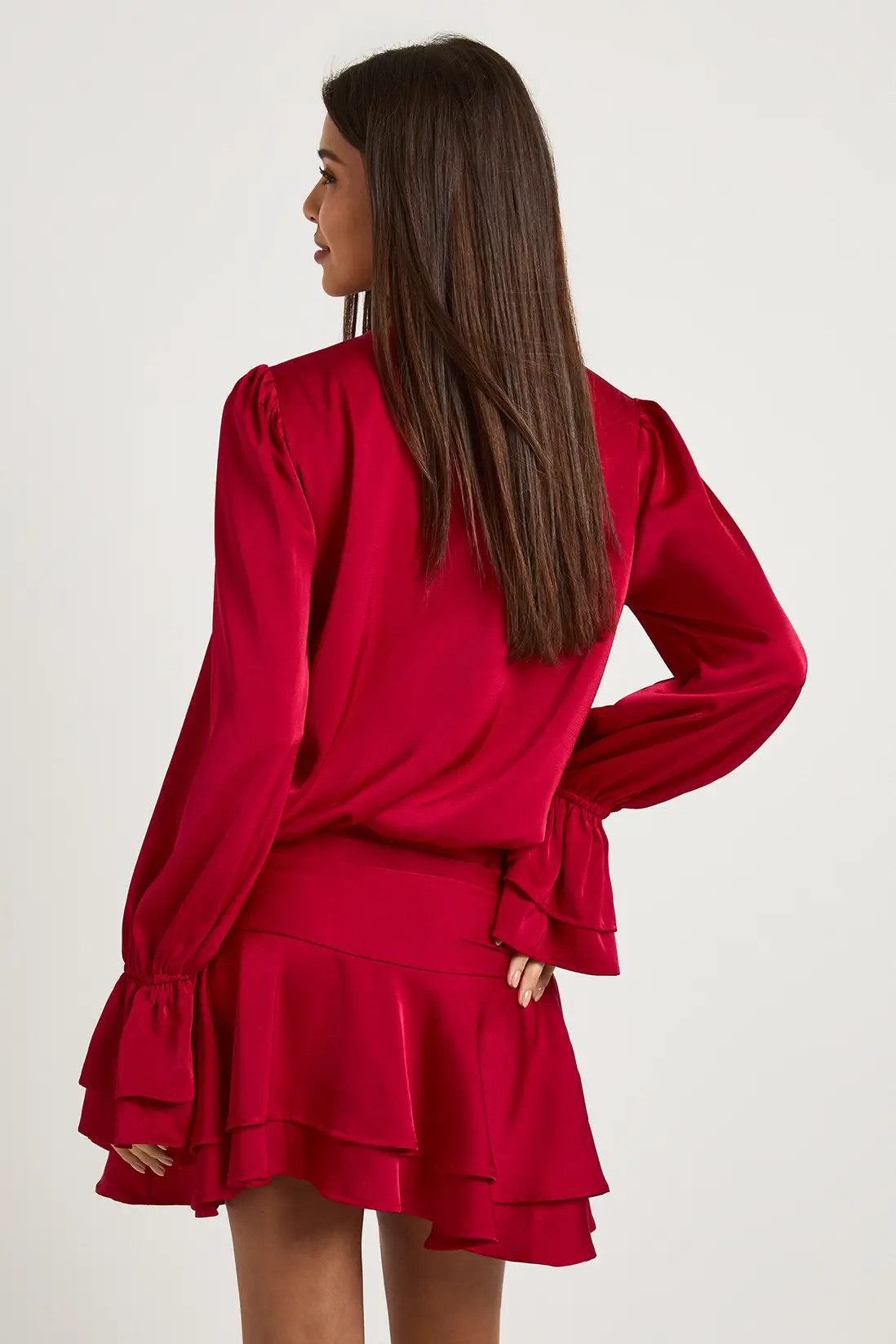 Drop Hem Satin Skater Dress | Boohoo.com (UK & IE)