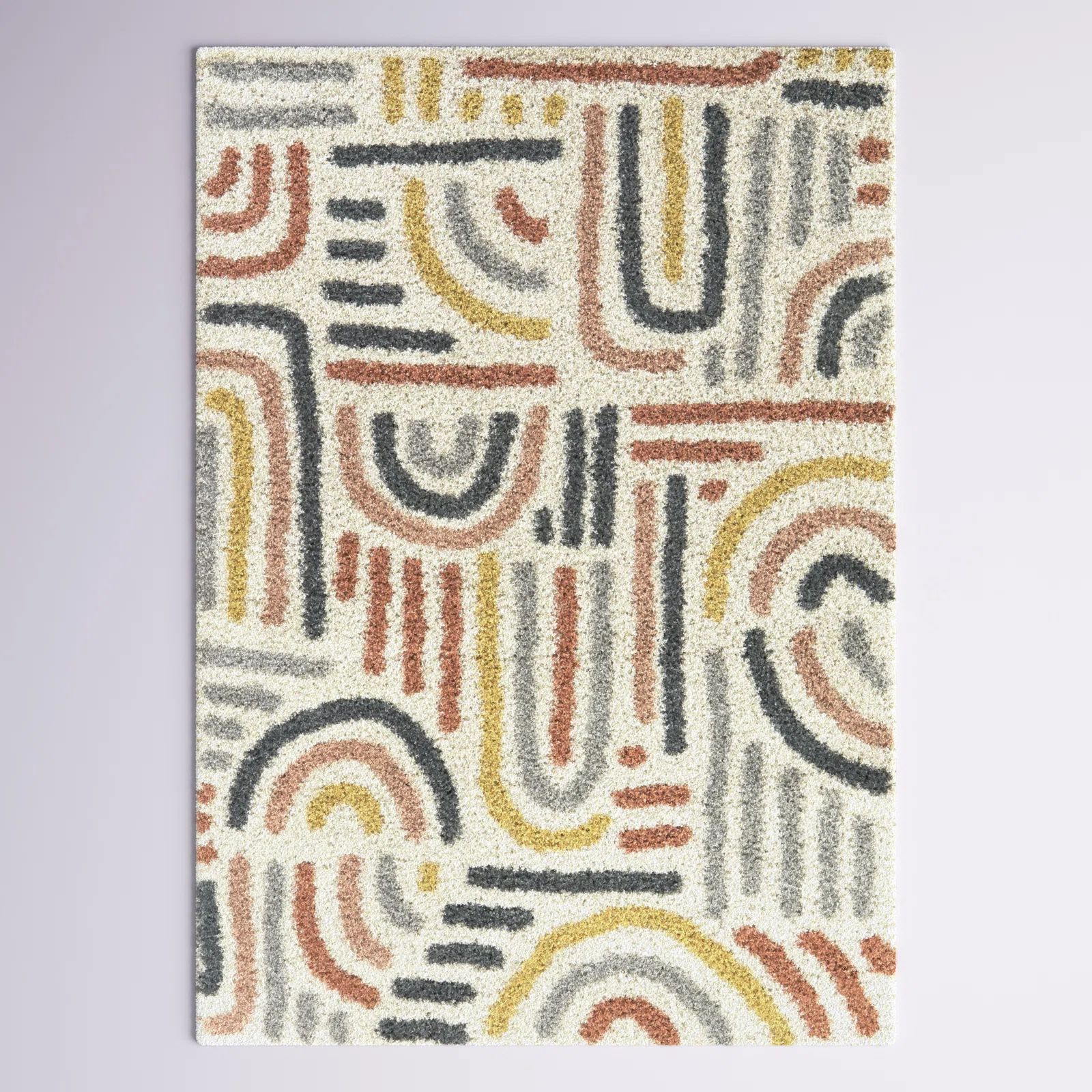 Alejandra Contemporary Rainbow Colored Shag Area Rug | Wayfair North America