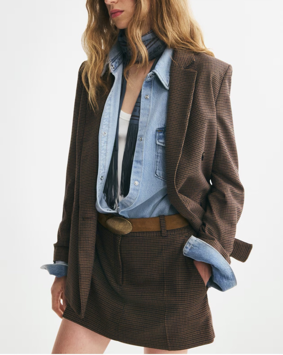 Preppy brown houndstooth blazer

#LTKSeasonal