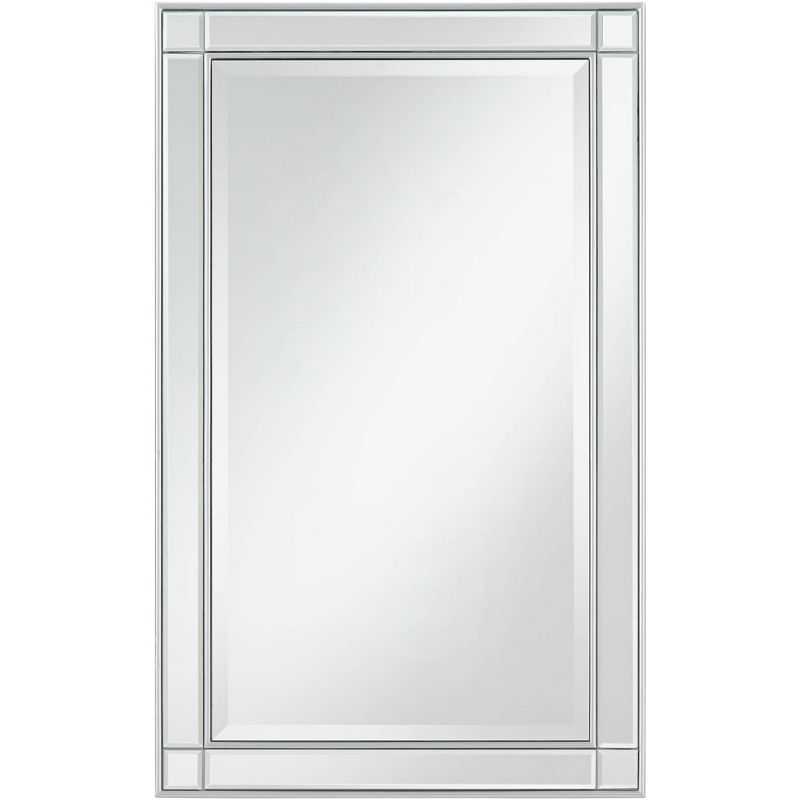 Noble Park Rectangular Vanity Accent Wall Mirror Modern Mirrored Beveled Shiny Silver Wood Frame ... | Target
