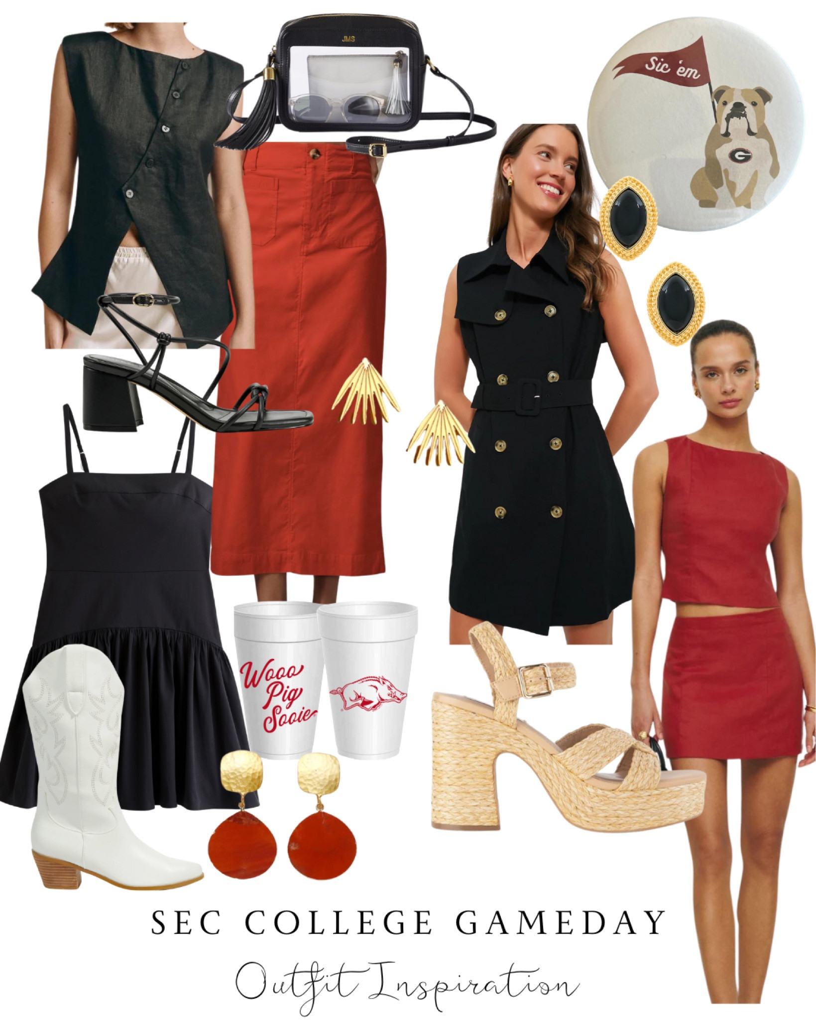 Gameday outfit inspiration for Georgia Bulldogs and Arkansas Razorbacks! #sec #collegegameday 

#LTKStyleTip #LTKFindsUnder100 #LTKSeasonal