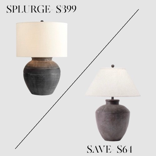 Thrifty Thursday find — this sculptural lamp gives the same rustic, artisan look as the $399 designer version for just $64. The earthy tone, textured base, and linen shade make it the perfect high-end dupe for a fraction of the price. Style it on a console, nightstand, or entry table for that effortless designer feel without the splurge.

#ThriftyThursday #DesignerDupe #LookForLess #SaveVsSplurge #AffordableHomeDecor #LTKHome #NeutralHomeStyle #RusticModern #TableLamp #DesignerInspired #BudgetFriendlyHome #HomeDecorFinds #ModernRustic #MySweetSavannahStyle

#LTKFindsUnder50 #LTKHome #LTKSaleAlert