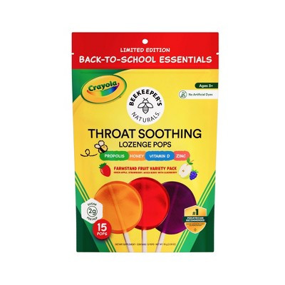 Beekeeper's Naturals Propolis Throat Soothing Pops - 15ct: Drug-Free, Artificial Flavor-Free, Honey Based Lollipops | Target