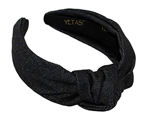 YETASI Black Denim Headbands for Women Get Compliments Head bands for Women's Hair are Chic. Knotted Headband is a Girls Fashion Designer Jean Top Knot | Amazon (US)