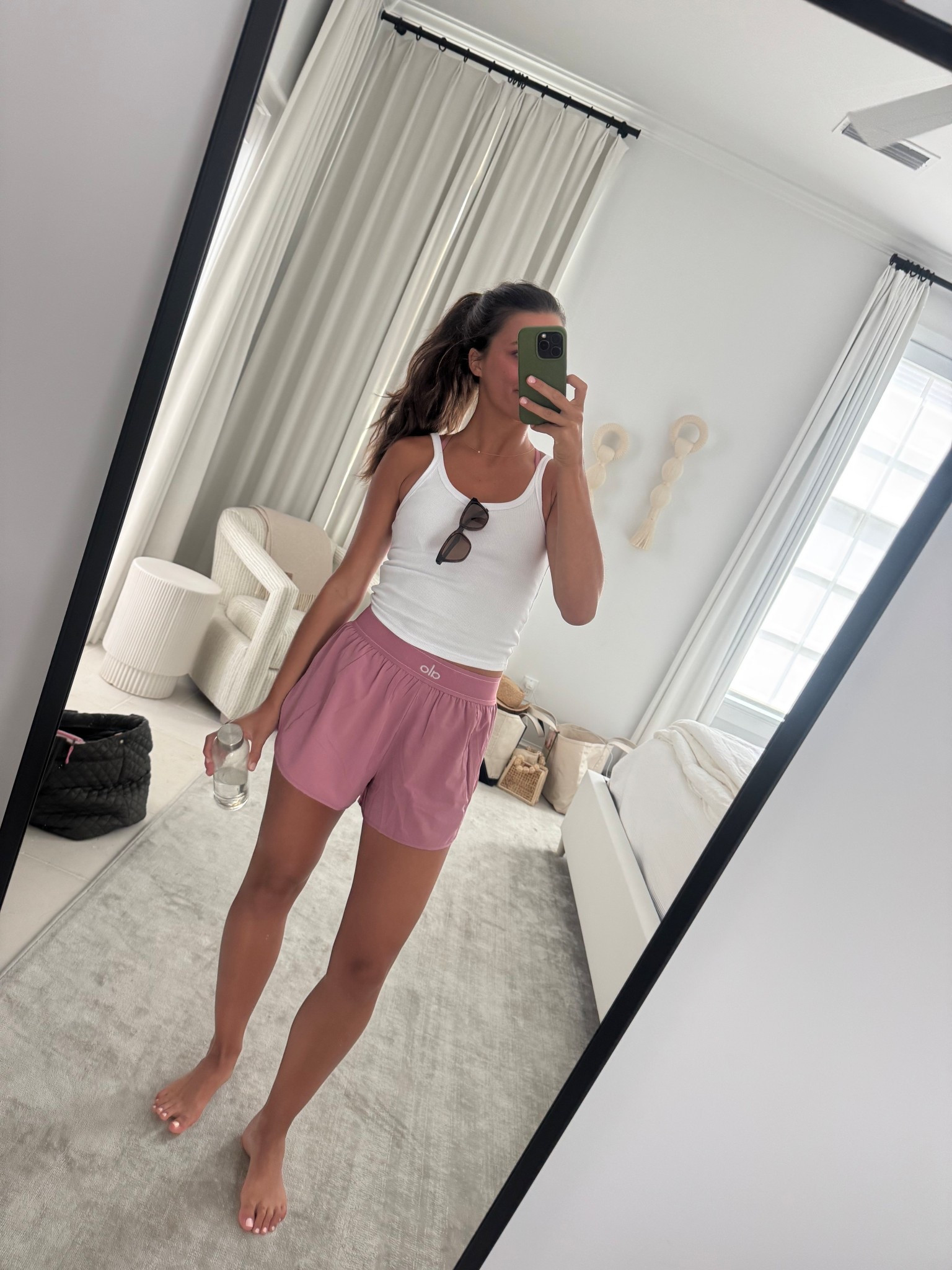 am walk at the beach !!! @Alo Yoga  match point shorts, amazon white tank, new balance sneakers, le specs sunglasses, alo socks 🙌😚🩷

travel outfit, workout, activewear, pickleball outfit, tennis outfit, runnings shorts, matching set #LTKFindsUnder100 

#LTKSeasonal #LTKActive #LTKfitnessgoals